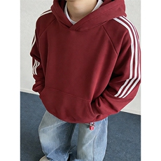 高品质春装新款男女美式高街结构三条杠宽松纯色织带连帽卫衣CM04，男装卫衣，电商A486