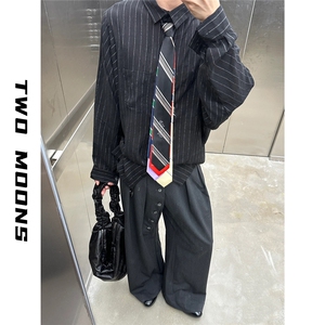 高街排扣设计感西裤男夏美式冰丝休闲裤潮牌垂感裤子ZYA362-P42图片