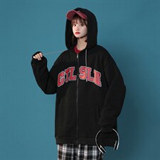 HC880TP55控价78连帽卫衣男女外套情侣中性风印花开衫上衣，男装卫衣，电商A102-1
