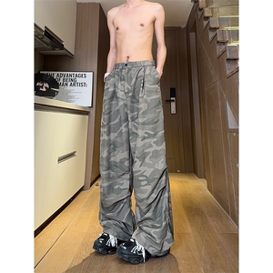 现货 早秋伞兵裤子潮牌宽松阔腿登山工装休闲长裤男K651-P45 控68图片