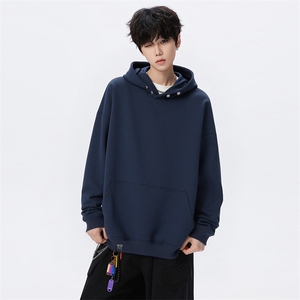 抖音得物品质二开 380克全棉秋冬美式宽松两粒扣连帽卫衣CM22图片