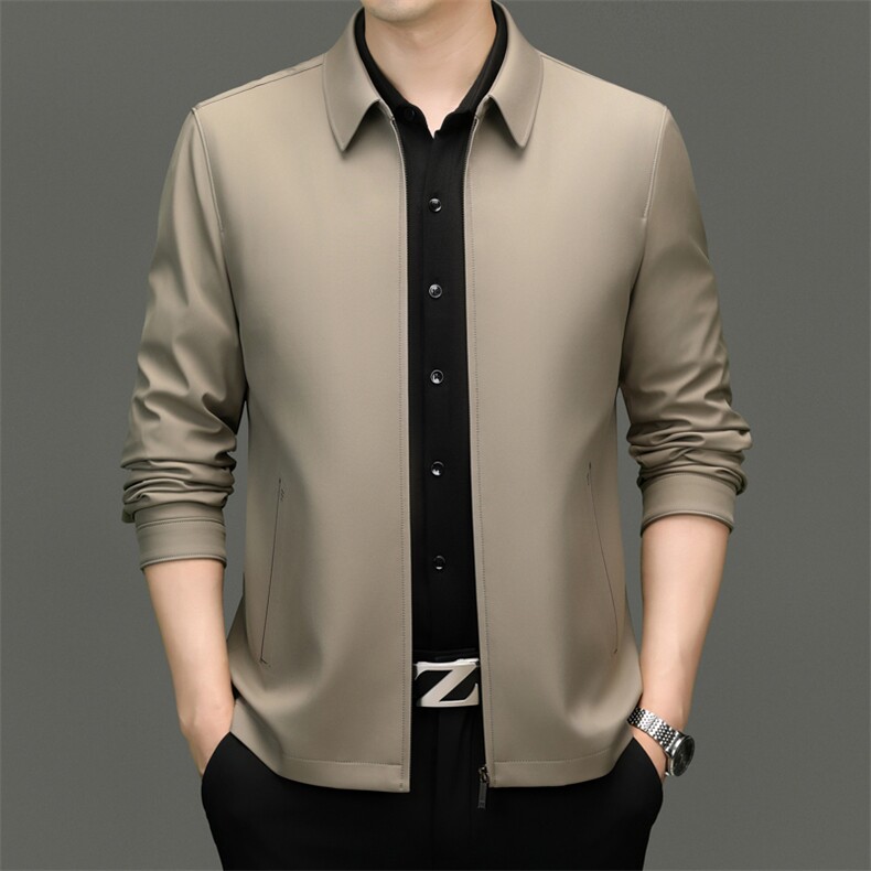 XL-K8508秋冬新款男士夹克翻领商务休闲时尚青年男装纯色外套图片