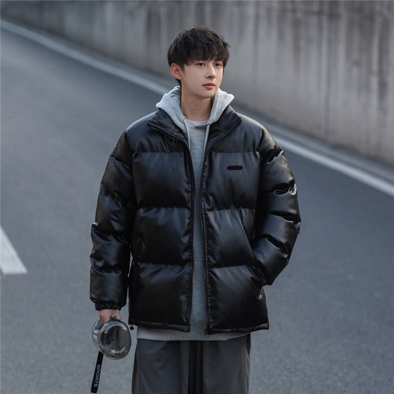 冬季PU皮加厚棉衣棉服机能风拉链装饰ZM082-P110控139,男装棉衣,星座1408-1