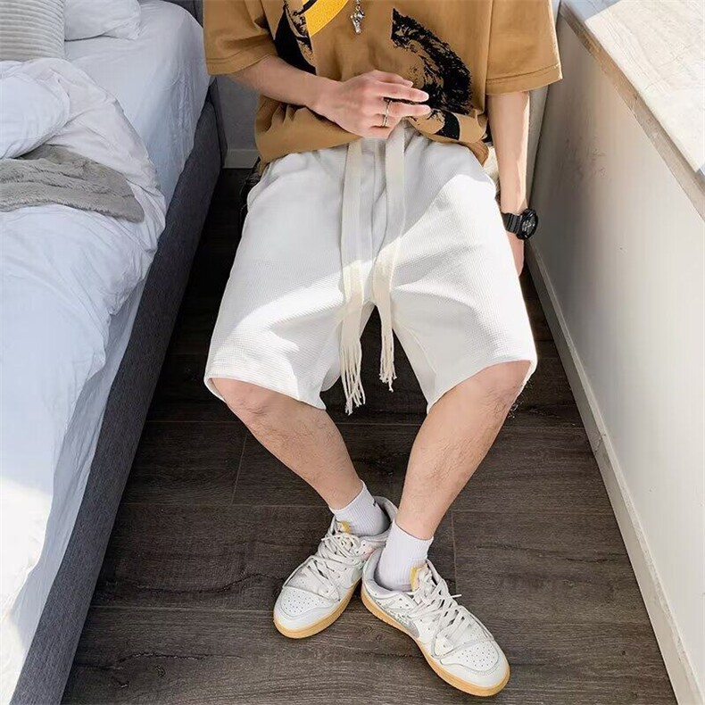 宽松型运动裤潮流时尚潮牌直筒纯色潮五分裤休闲裤夏季青春流行男,男装牛仔裤,星座218-1（原230）