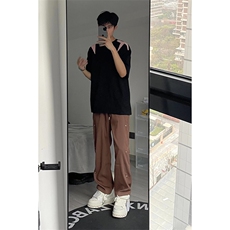 B221美式ins高街小众排扣直筒休闲西裤LK23008-P60控78，男装休闲裤，电商B221