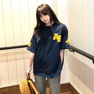 万针全刺绣工艺抖音得物高品质260克重磅纯棉双纱美式高街短袖T恤图片