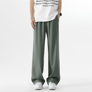 美式冰丝长裤设计感亲肤柔顺质感抗皱凉感纯色拖地裤 2060-特批28图片