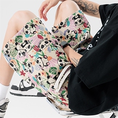 夏季新款提花熊猫刺绣五分裤男大码休闲短裤中裤217-2-K206-特P35，男装牛仔裤，星座217-2