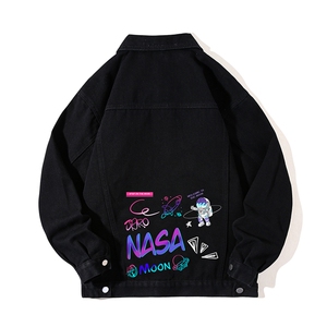 NASA联名同款牛仔夹克男大码牛仔外套男茄克 NJ77186-P60图片