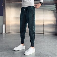 灯芯绒裤子男韩版束脚裤纯色休闲裤潮流百搭网红同款社会小伙裤子,男装休闲裤,电商A327