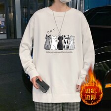 M67100-P45加绒款-P65圆领毛衣男大码针织衫男毛线衣线衫，男装针织衫/毛衣，电商A040