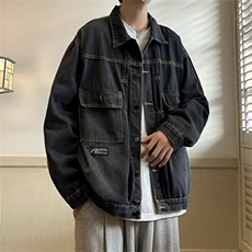 春季新款美式大口袋牛仔外套男宽松百搭工装夹克上衣潮WJ664-p60，男装夹克，星座1008