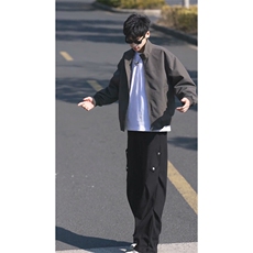 26春装新款美拉德立领飞行夹克boxy廓形休闲百搭外套上衣JK6500，男装夹克，电商A486