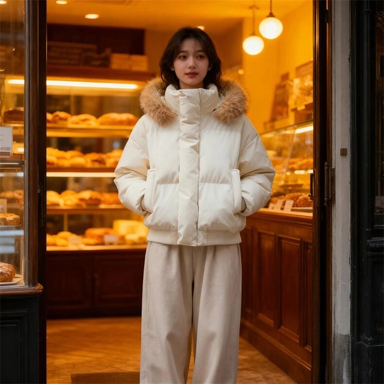 现货三防重磅硬挺boxy短款羽绒棉衣座山雕大毛毛领PU皮棉服外套冬，男装棉衣，电商A486-1