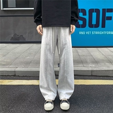 秋季复古重磅弯刀休闲卫裤男女潮牌美式宽松百搭阔腿运动长裤J64，男装休闲裤，星座310B-1