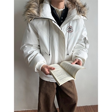 夹棉加厚棉衣烫花可拆卸毛领情侣工装派克服DT53085-TP120208，男装棉衣，电商A102