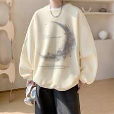 已注册/华棉内景春秋新款宽松圆领卫衣男潮流WY00713/P35加绒P45，男装卫衣，电商B316