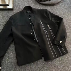 新款文艺百搭棒球领短款夹克男女潮牌衣服春秋美式复古工装外套，男装夹克，星座506A