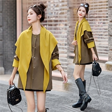 现货。现货。现货2025年秋季短外套休闲披肩围巾新款短风衣，女装短外套，艾仟回(原伊仟回)