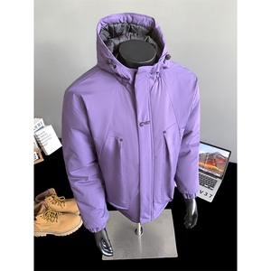 冬季冲锋棉衣男加厚加棉户外棉服棉袄连帽刺绣潮A266-MY8011-P75