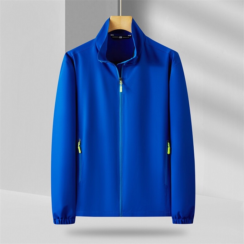 男女同款立领夹克冲锋衣聚酯纤维简约大气，女装短外套，鲁菏羊绒