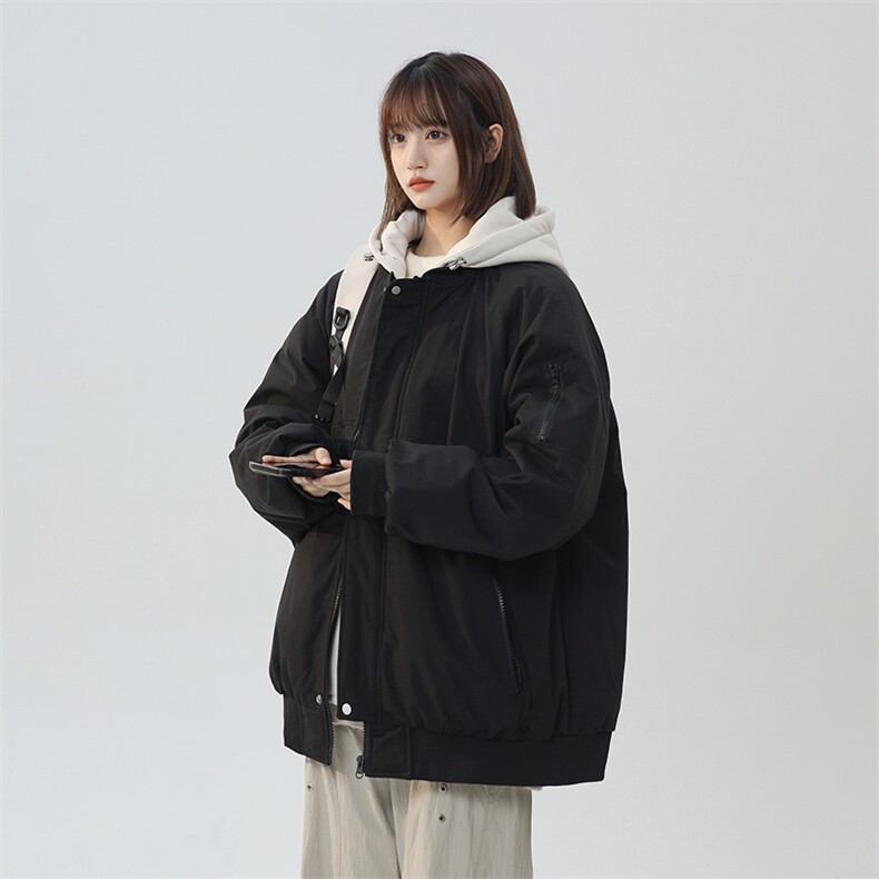 美式假两件棉服外套男2026秋冬校园风宽松棉衣夹克A436-2583-P95,男装夹克,电商A436