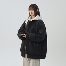 美式假两件棉服外套男2026秋冬校园风宽松棉衣夹克A436-2583-P95，男装夹克，电商A436