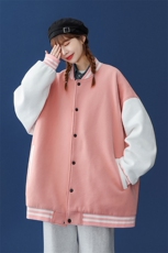 中性风2022港风时尚简约撞色拼接纯色情侣棒球服G80p65控75，男装夹克，A247A