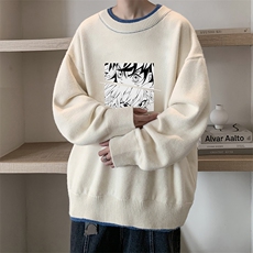 控78假两件毛衣男大码加绒针织衫男毛线衣M80176-P55加绒P70，男装针织衫/毛衣，电商A040
