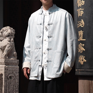 2024现货麂皮绒新中式大码情侣夹克外套男JK1818-P110控188图片