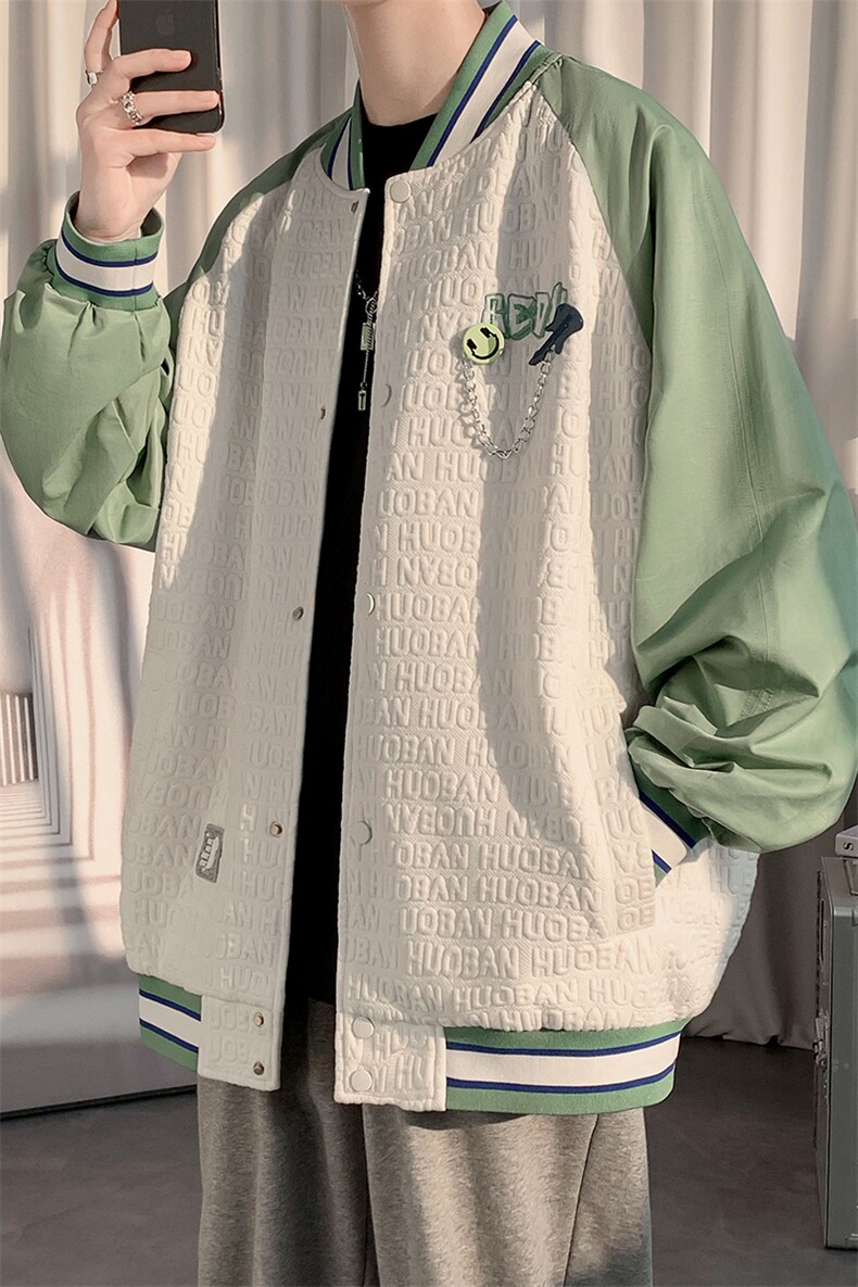 2023秋上新潮流棒球服男女中性风韩版百搭刺绣夹克外套8013-P95,男装夹克,电商A441-1