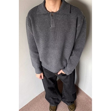 老钱风毛衣男女冬季polo领针织衫宽松男生简约上衣MY7101，男装针织衫/毛衣，星座1116A（原606A-3）