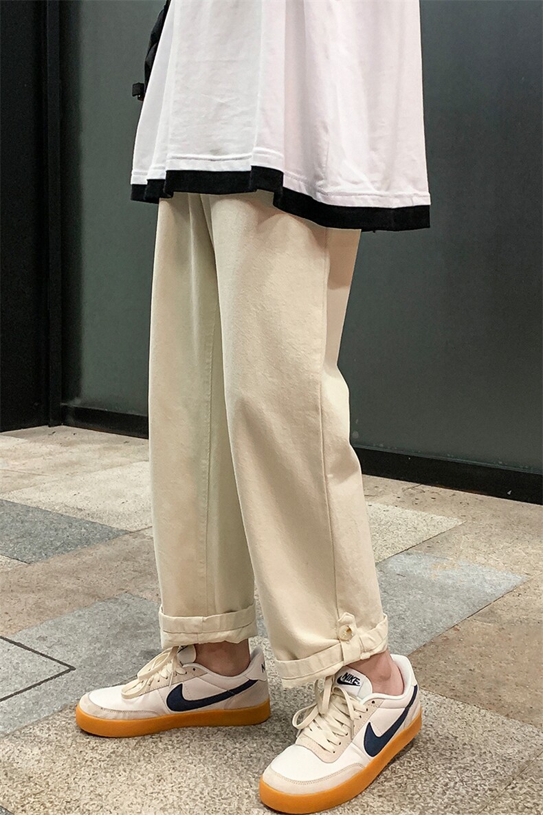 NK3005-P58百搭牛仔裤男休闲裤男卷边直筒长裤男,男装牛仔裤,电商A040