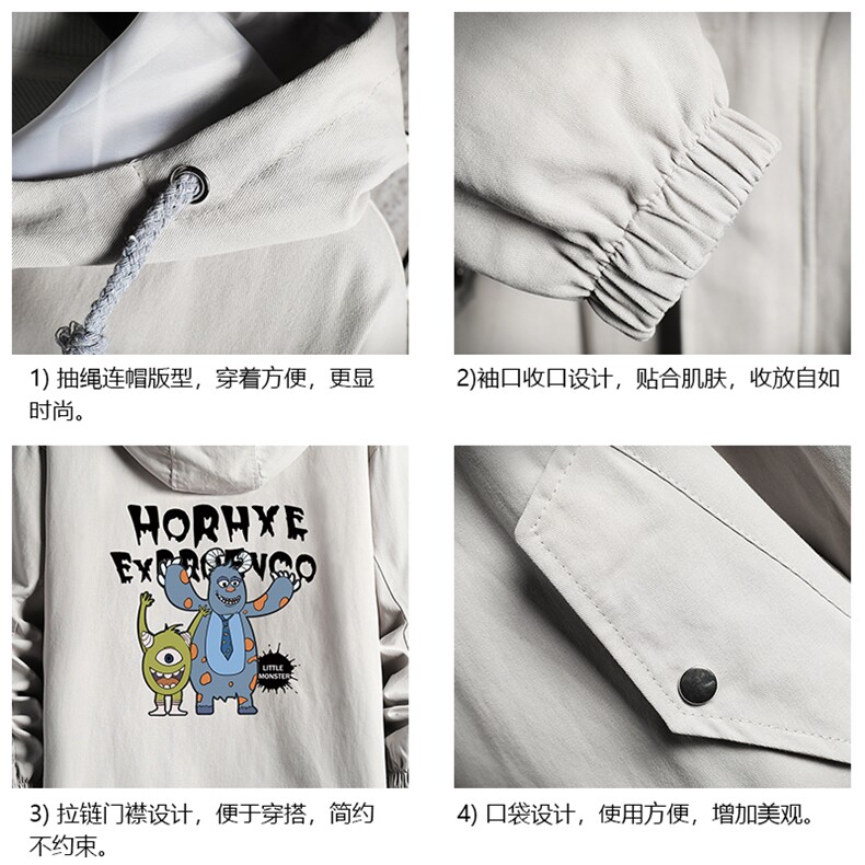 JK41048-P85加棉款-P115纯棉连帽夹克男士大码工装夹克男网格,男装夹克,电商A040A