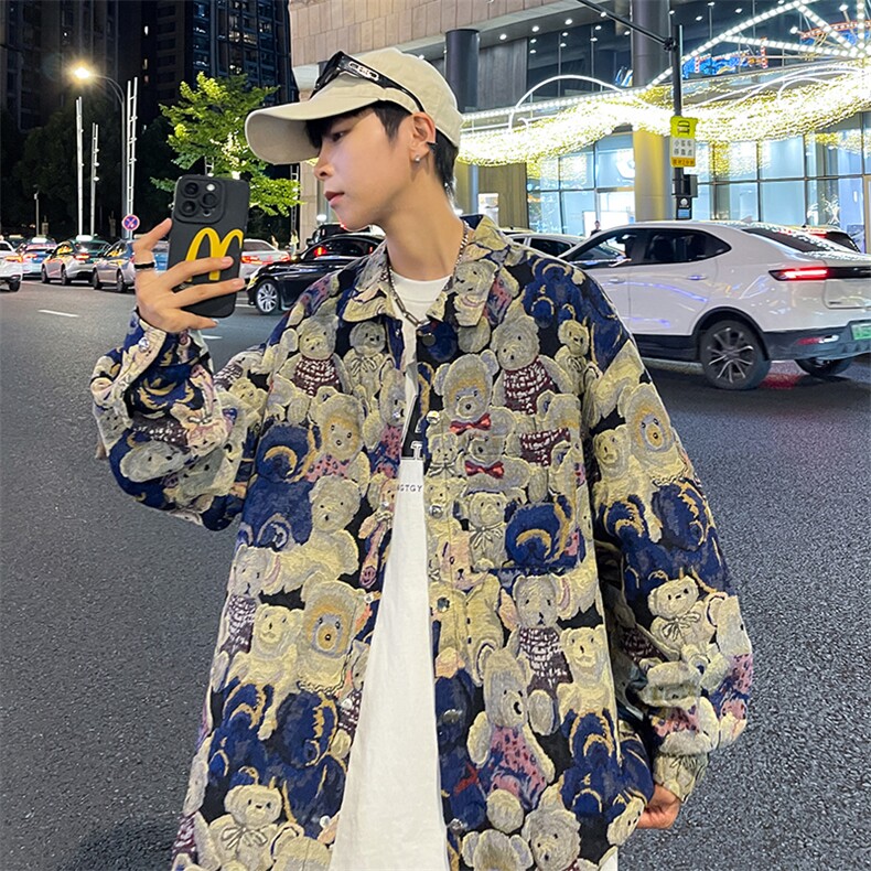 2025秋款小香风外套式潮牌痞帅衬衣CS55-P55-控78,男装衬衫,星座816A（原B366）