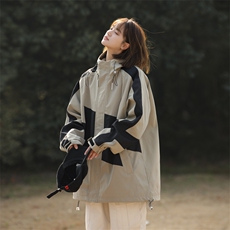 春季新款现货中性风夹克男三防连帽冲锋衣外套DSA157B-JK173-P85，男装夹克，电商A157B