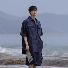 2025夏季CITYBOY户外机能风短袖衬衫可与2303K短裤作为一套卖，男装牛仔裤，星座112A