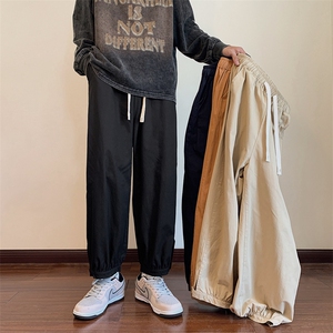 纯棉工装灯笼裤男宽松直筒日系九分阔腿裤子-A651TP45控68