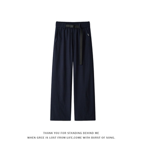 cleanfit冰丝凉感运动裤子男夏季潮牌薄款垂感直筒宽松阔腿休闲裤图片