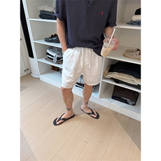 订单已下~老钱风亚麻短裤男夏季薄款休闲松弛肌理感中裤D001-P40，男装牛仔裤，星座1004-3