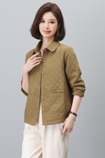 洋气妈妈纯色短外套女2025春秋新款休闲中年女士宽松大码夹克上衣，女装短外套，涵誉