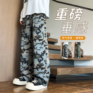 ！2025秋冬新款迷彩卫裤情侣潮牌宽松直筒休闲裤WK2102特P40图片