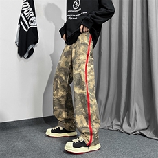美式街头嘻哈迷彩裤可调节拉链百搭休闲男ins长裤K0989-P45，男装休闲裤，星座308B-1