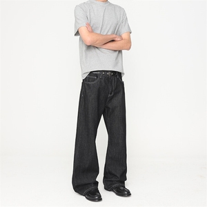 黑色原牛色牛仔裤 2021M宽松直筒版型 611-DW865-P6088，男装牛仔裤，星座611