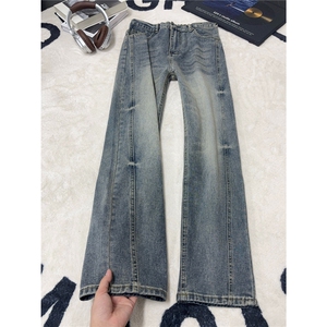 B221 美式ins高街暗黑重工艺宽松直筒牛仔裤LK26628-特P48控88图片