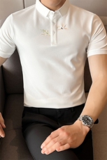 高级感韩版短袖翻领Polo衫高级感百搭半袖T恤PL81/P45降，男装T恤，电商A243