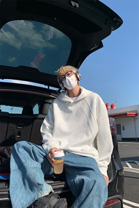 美式复古基础款上衣简约宽松连帽卫衣男W4678-P38【特价】图片