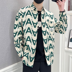 1506/QC30160/P36灯芯绒衬衫男士套装春秋季穿搭配休闲三件套图片