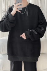 S210/特P35春装新款圆领卫衣男大码宽松潮牌长袖T恤休闲套头外套，男装T恤，电商基地A050