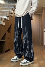 扎染水洗牛仔裤男2026春季复古重磅美式宽松长裤子J8081-P45，男装牛仔裤，星座509